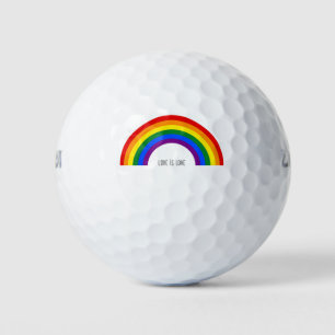 Pelotas De Golf El arcoiris del orgullo gay. El amor es amor.
