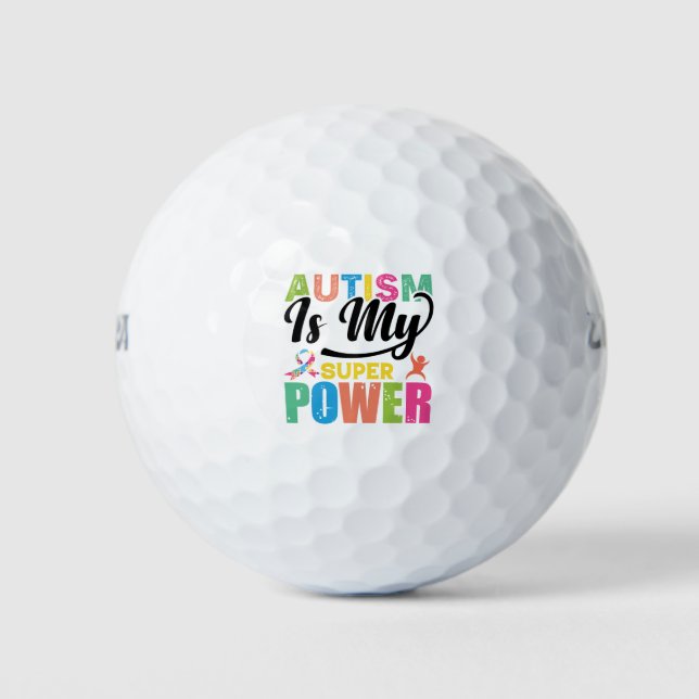 Pelotas De Golf El autismo es mi superpoder (Anverso)