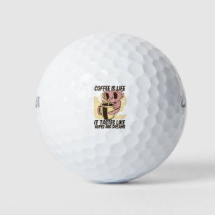 PELOTAS DE GOLF EL CAFÉ ES LA VIDA, SABE COMO ESPERANZAS Y SUEÑOS