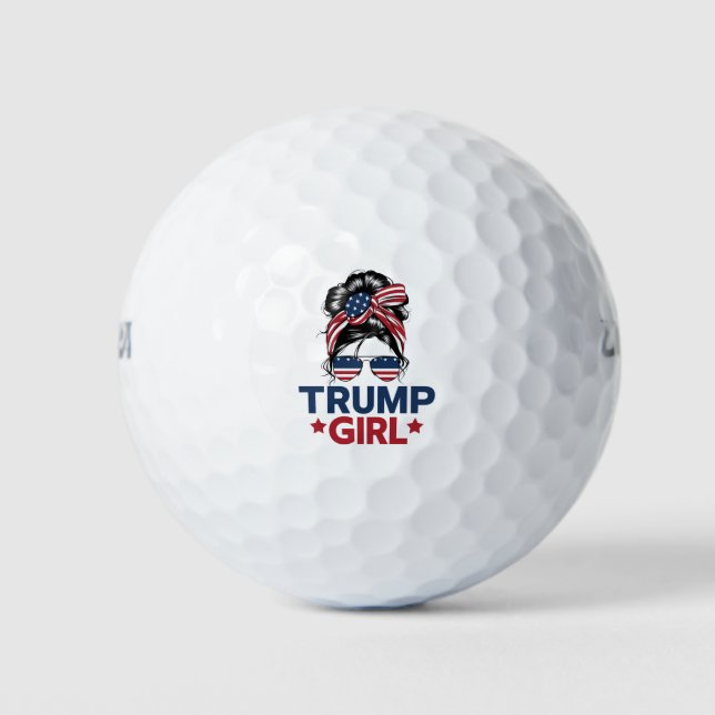 Pelotas De Golf El Chica Trump Messy Bun Trump Elección Estadounid (Anverso)