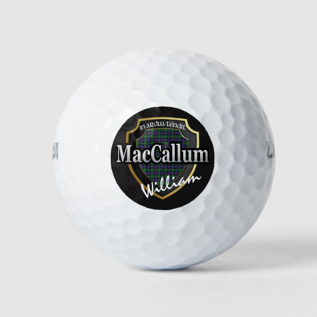 Pelotas De Golf El clan escocés MacCallum personaliza tu nombre (Anverso)