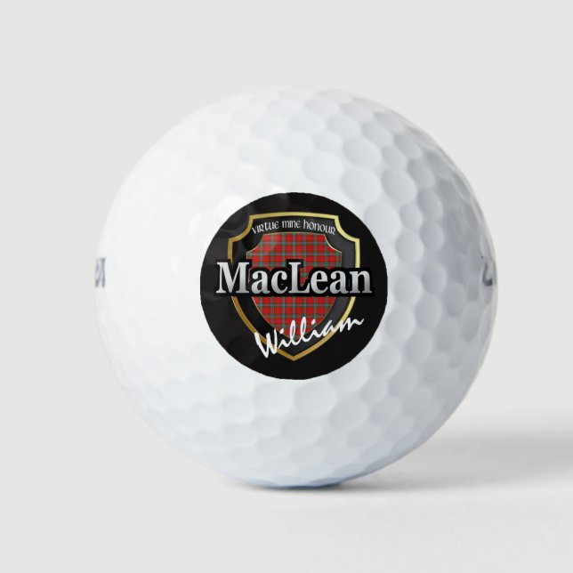 Pelotas De Golf El clan escocés MacLean personaliza tu nombre (Anverso)