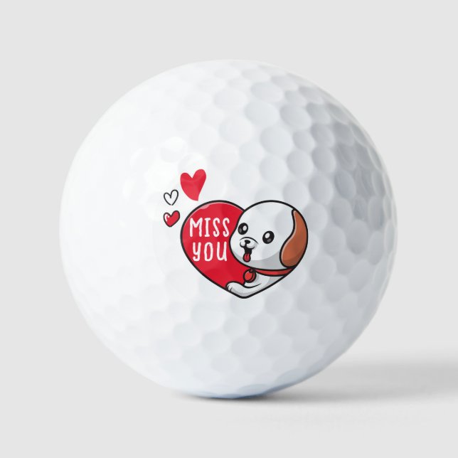 Pelotas De Golf El día de San Valentín, señorita. (Anverso)