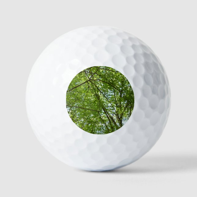 Pelotas De Golf El dosel de la primavera deja la naturaleza verde (Anverso)