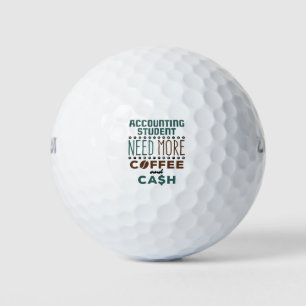 Pelotas De Golf El estudiante de contabilidad necesita más café y