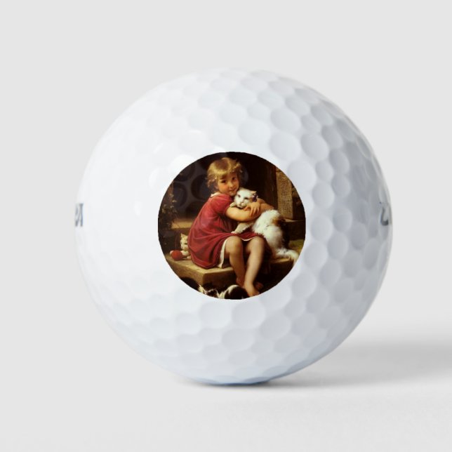 Pelotas De Golf El gato Mascota favorito del joven Chica (Perrault (Anverso)