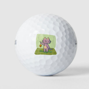 Pelotas De Golf El gato sostiene la sonrisa del ratón Feliz divers