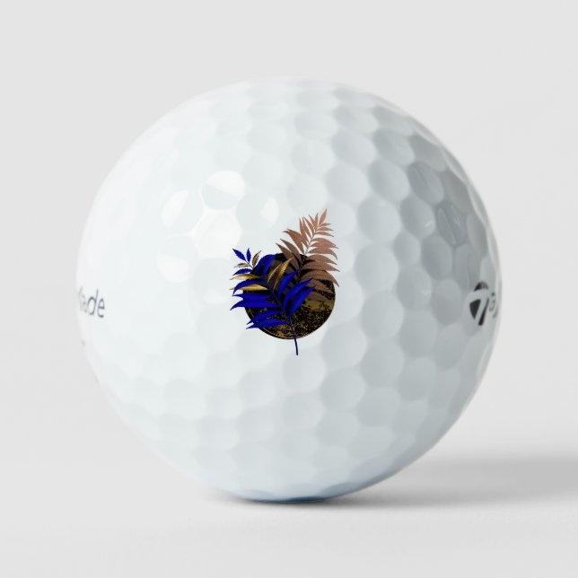 Pelotas De Golf El helecho azul en círculo negro (Anverso)
