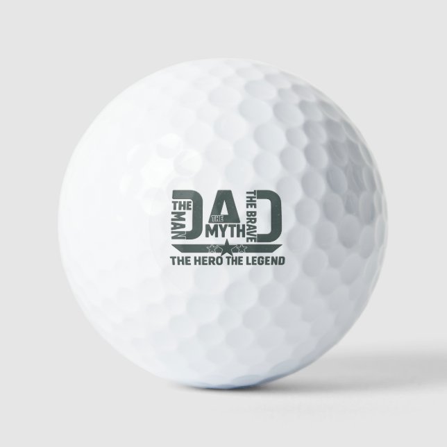 Pelotas De Golf El hombre, el mito, el valiente, el héroe, la leye (Anverso)