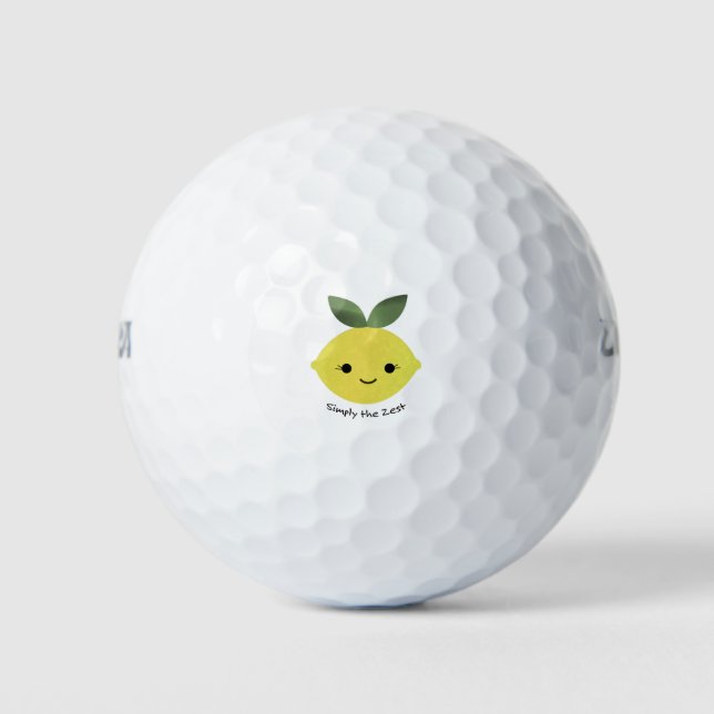 Pelotas De Golf El limón Kawaii Zest (Anverso)