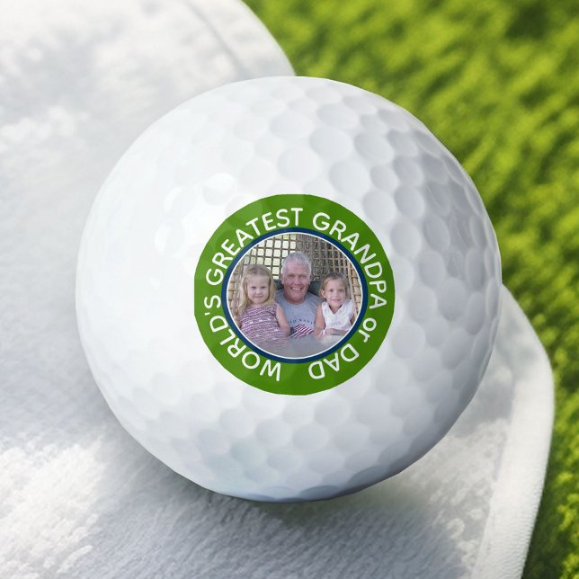 Pelotas De Golf El mayor abuelo del mundo foto marina verde (Custom Golf Ball)