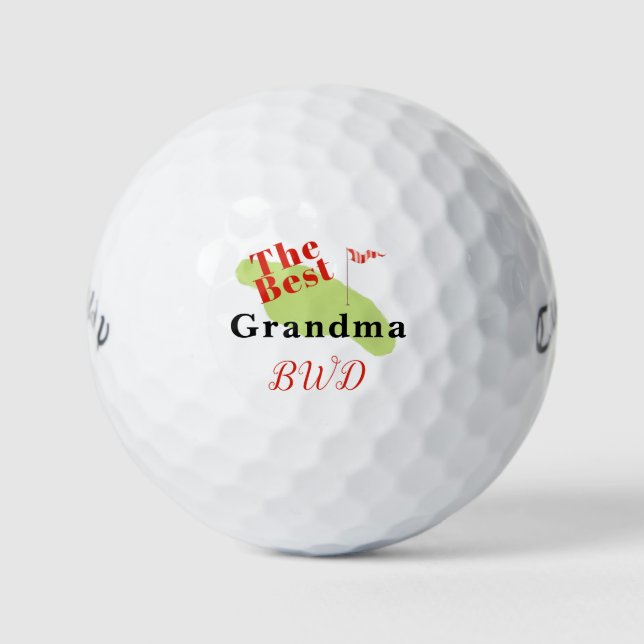 Pelotas De Golf El mejor mensaje de la abuela Monograma Poniendo v (Anverso)