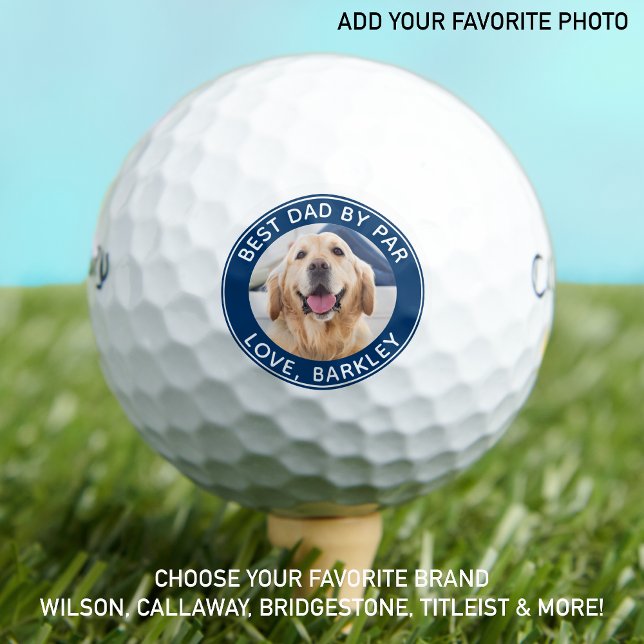 Pelotas De Golf El Mejor Padre De Par Photo Dog Dad Personalizado (Subido por el creador)