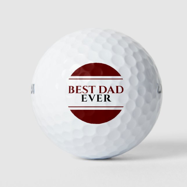 Pelotas De Golf El mejor papá del día moderno del padre negro rojo (Anverso)