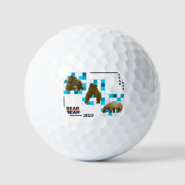 Pelotas De Golf El Oso Marrón Y El Amor (Anverso)