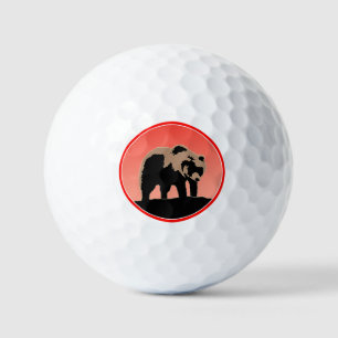Pelotas De Golf El oso pardo al atardecer - Arte de vida salvaje o