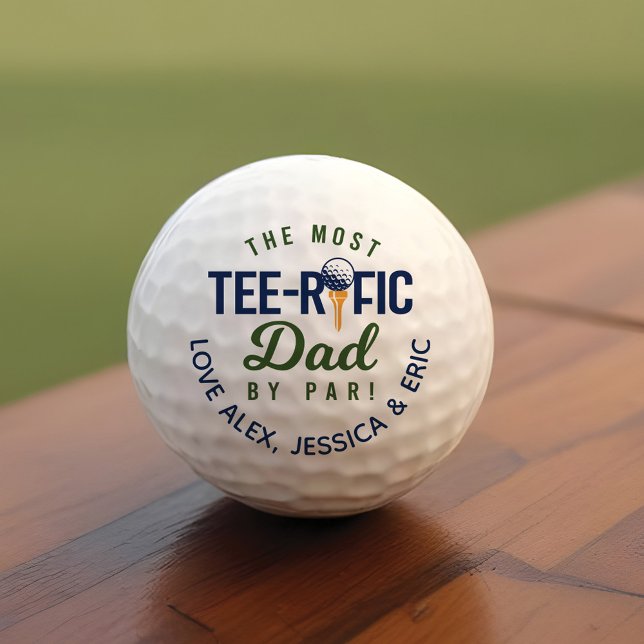 Pelotas De Golf El Papá Más Rígido De Par Fun Personalizado (The Most Tee-Rific Dad By Par Fun Personalized Golf Balls)