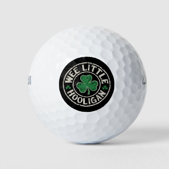 Pelotas De Golf El pequeño Hooligan Shamrock St Patrick's Day (Anverso)