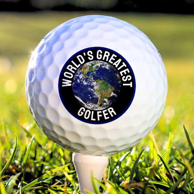 Pelotas De Golf El planeta azul del planeta más grande del mundo (world's greatest golfer golf ball with planet earth globe)