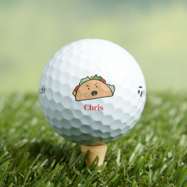 Pelotas De Golf El taco enojado personalizado con nombre (Camiseta in situ)