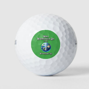 Pelotas De Golf El Tiempo Forma La Vida. Día Meteorológico Mundial
