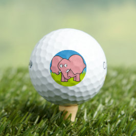 Pelotas De Golf Elefante rosa dibujo animado