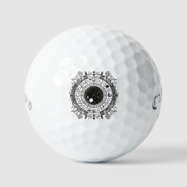 Pelotas De Golf Elegancia celeste: diseños de zodiaco y constelaci (Anverso)