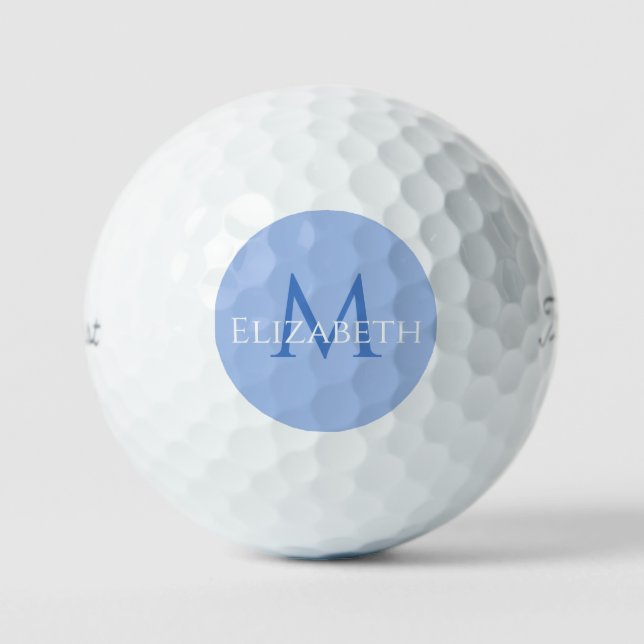 Pelotas De Golf Elegant Blue Monogram Modern Personalized Classic  (Anverso)