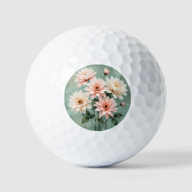 Pelotas De Golf Elegant Blush Chrysanthemum Art (Anverso)