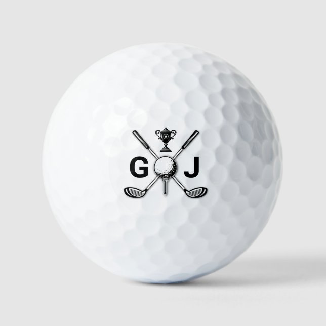 Pelotas De Golf Elegant Golf Monogram Design (Anverso)