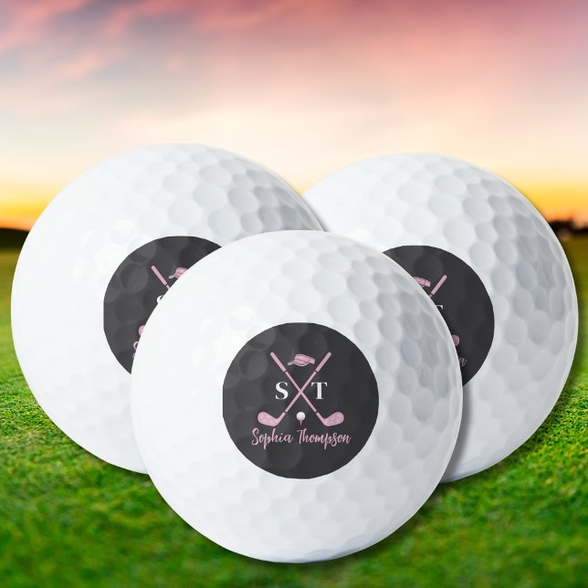 Pelotas De Golf Elegant Pink Golf Club White Bows Custom Birthday (Subido por el creador)