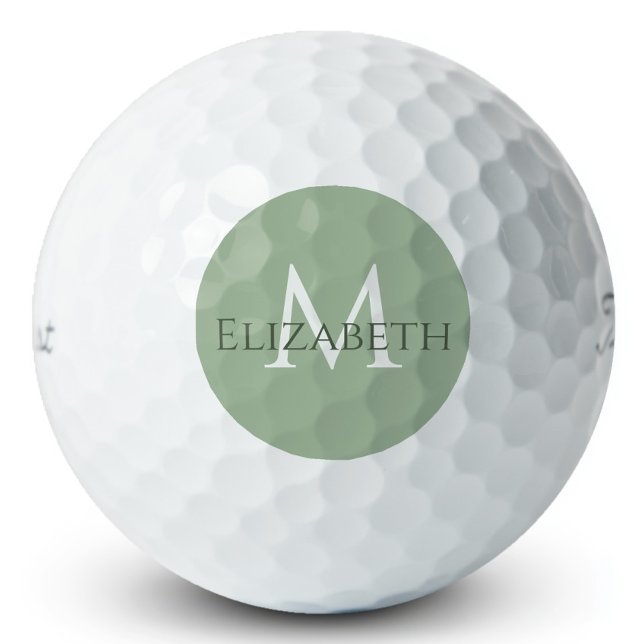 Pelotas De Golf Elegant Sage Green Monogram Personalized Classic  (Subido por el creador)