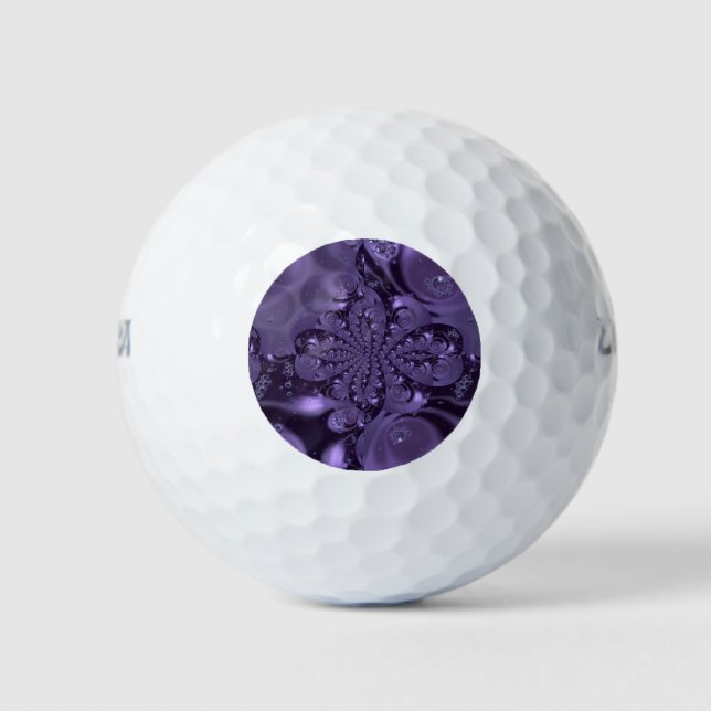 Pelotas De Golf Elegante Espuma Líquida Real Púrpura (Anverso)