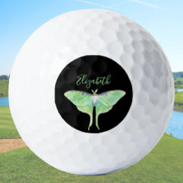 Pelotas De Golf Elegante Luna Verde Luna Moth Señoras Personalizad