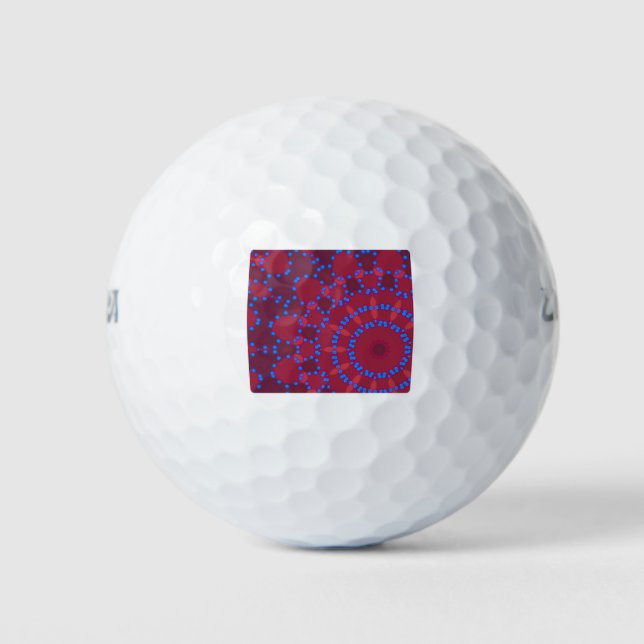 Pelotas De Golf Elegante - MANDALA - ROJO (Anverso)