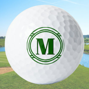 Pelotas De Golf Elegante Moderno Monograma Personalizado Verde y B