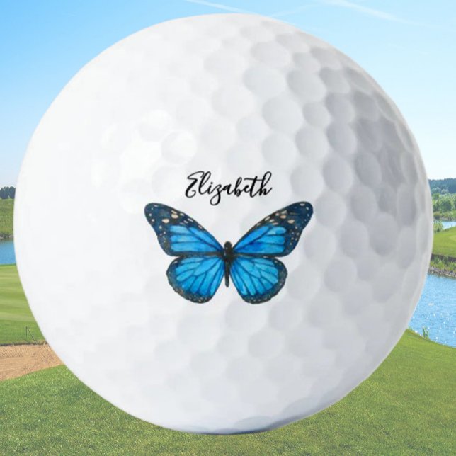 Pelotas De Golf Elegante Monarca Azul Mariposa Personalizada Damas (Subido por el creador)