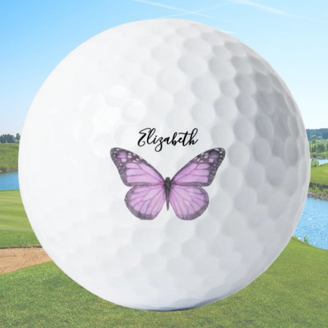 Pelotas De Golf Elegante Monarca Rosada Mariposa Personalizada Dam (Subido por el creador)