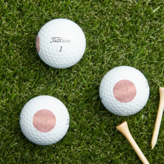 Pelotas De Golf Elegante Monograma de Rosa Dorado de Lujo con Bril