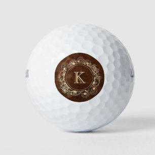 Pelotas De Golf Elegante Monograma Rústico Personalizado