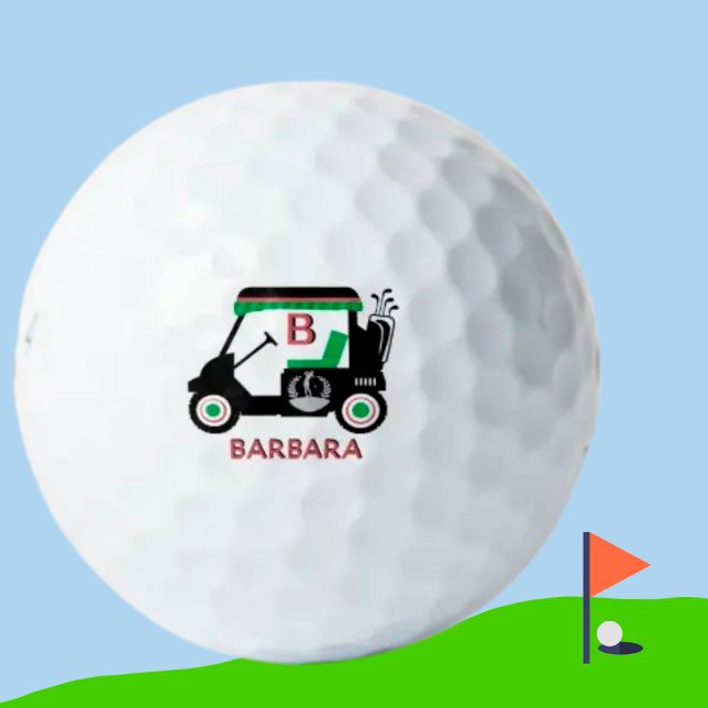 Pelotas De Golf Elegante Personalizado Carro de golf Monograma Nom (Subido por el creador)