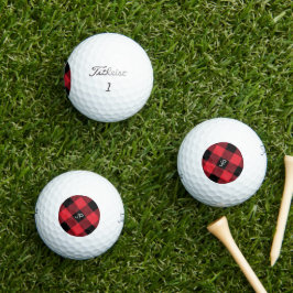 Pelotas De Golf Elegante Rustic Masculine Black Buffalo Inicial