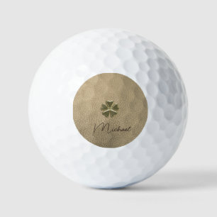 Pelotas De Golf Elegante Shamrock Día de San Patricio Cuero