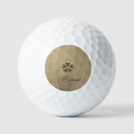 Pelotas De Golf Elegante Shamrock Patrick's Day Leather