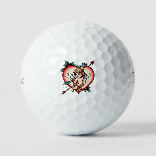 Pelotas De Golf Elegante tatuaje de flecha cupido