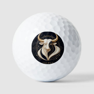 Pelotas De Golf ♉ Elegante Tauro Zodiaco Toro Dorado Astrología ✨