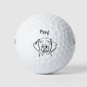Pelotas De Golf Elegante Weimaraner: Tu texto, tu estilo