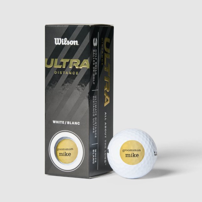 Pelotas De Golf Elegantes Groomsmen Personalizados con Oro (Embalaje)