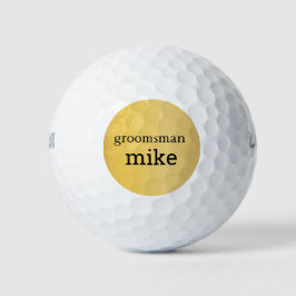 Pelotas De Golf Elegantes Groomsmen Personalizados con Oro