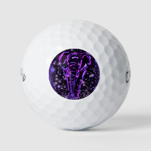 Pelotas De Golf Elephant Golf Balls Walking Purple Starry Night
